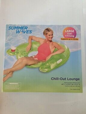 Summer Waves Chill-Out Lounge Inflatable Pool Float - Green